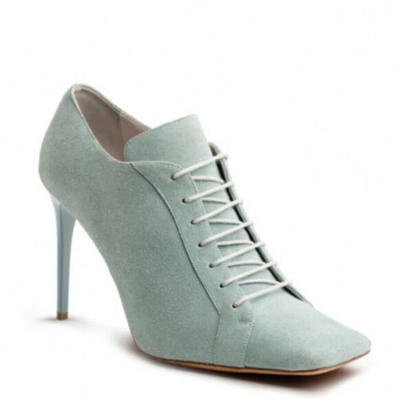 SOLD ✨ACNE Studio Maeva Mint Green Suede Lace Up Heels 39 - Picture 2 of 10